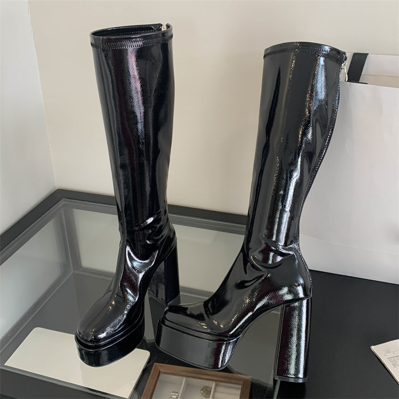 Women'S Fashion Knee High Boots - Eilyken 겨울 패션 라운드 발가락 여성