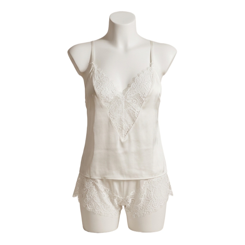 Lace Trim Cami - 여성용 파자마 세트, 부드러운 새틴 소재의