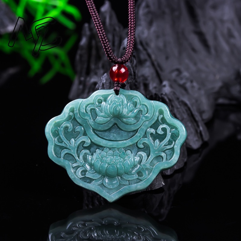 진짜 버마산 에메랄드 제이드 블루 워터 루이 연꽃 펜던 - Women'S Fashion Jewellery 리뷰 및 가격
