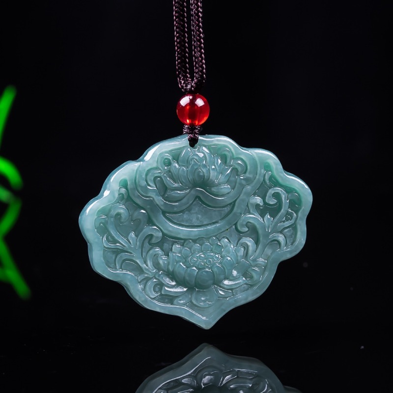 진짜 버마산 에메랄드 제이드 블루 워터 루이 연꽃 펜던 - Women'S Fashion Jewellery 리뷰 및 가격