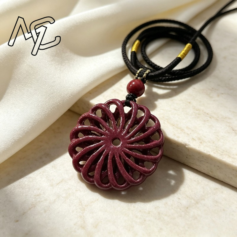 세련된 붉은색 주홍옥 풍차 펜던트 목걸이, 중국 수공예 - Women'S Fashion Jewellery 리뷰 및 가격