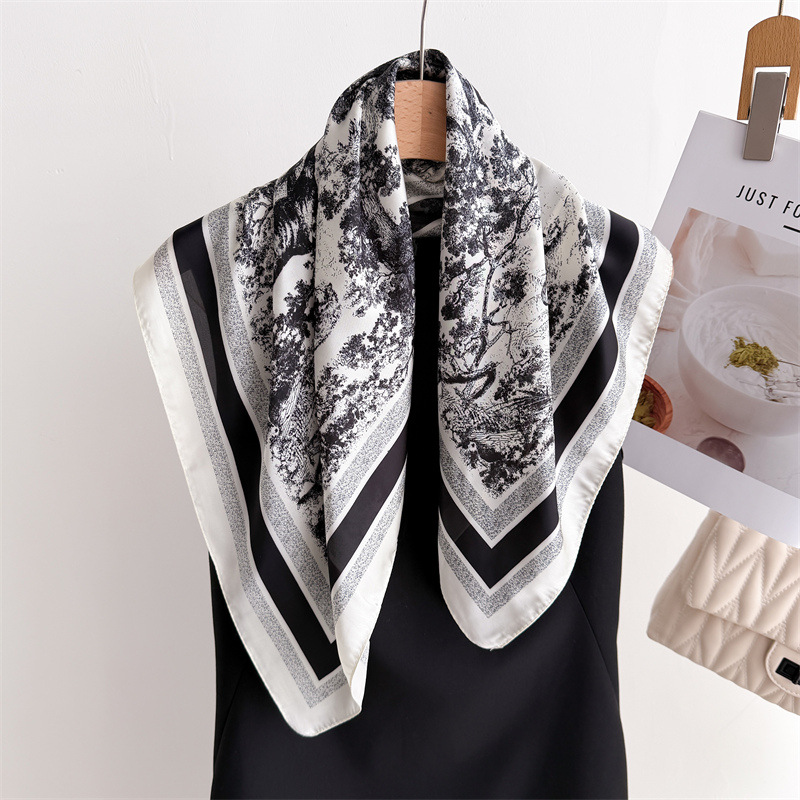 럭셔리 정글 인쇄 스카프 여성 실크 스카프 봄과 여름  - Women Fashion Necktie 리뷰 및 가격