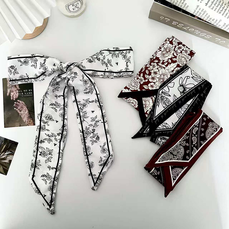 럭셔리 패션 여성용 스키니 실크 스카프 롱 헤어 스트립 - Women Fashion Necktie 리뷰 및 가격